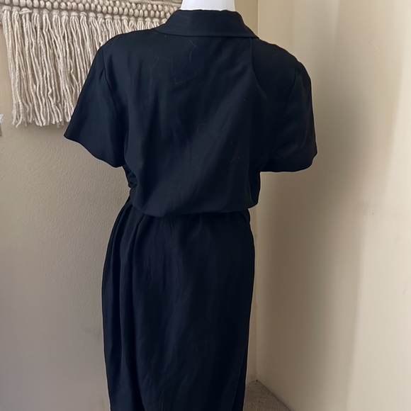 Talbots linen black dress sz 12 - Picture 5 of 8